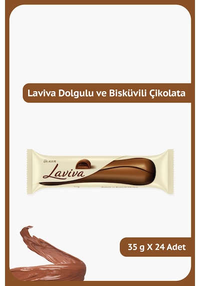 Ülker Laviva Dolgulu ve Bisküvili Çikolata 24 x 35 G
