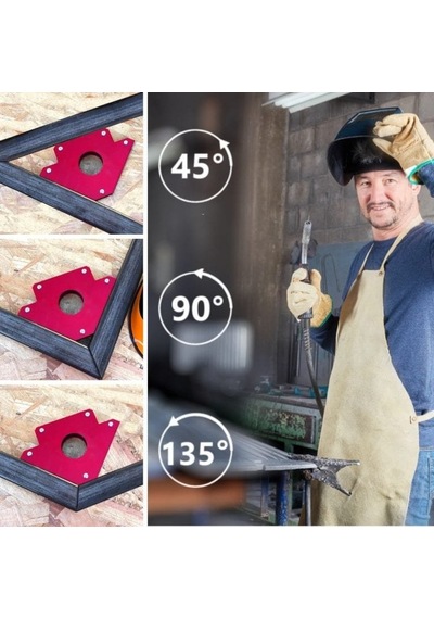 4 Adet Mıknatıslı Manyetik Gönye Kaynak Tutucu 50 Lbs Orta Boy Mıknatıs Set