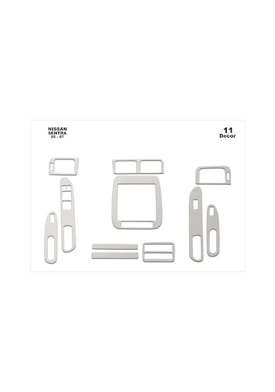 Nissan Sentra Torpido Kaplama 1995-1997 11 Parça Alüminyum