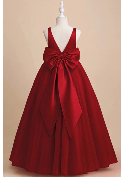 Lilymoon Kız Çocuk Maxi Abiye Elbise Astarlı Kırmızı