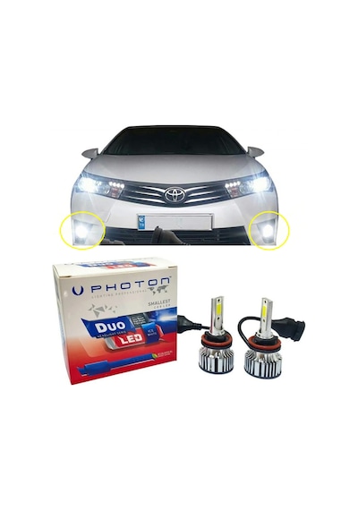 Toyota Corolla E170 Led Xenon Sis Farı Ampulü H11 Duo Yeni Seri Beyaz 2013-2018