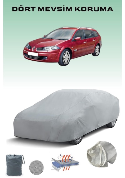 Renault Megane 2 Grandtour Uyumlu Araba Brandası, Oto Branda, Araba Çadırı, Su-güneş Geçirmez Gri