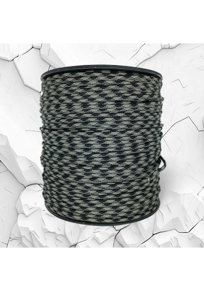 Paracord İp 4 Mm Gri Siyah Desenli Renk No:106 10 Metre Çok Renkli