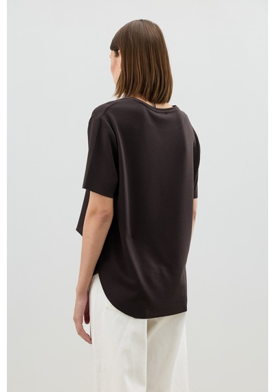 Antioch Dökümlü Kadın T-shirt Kahve