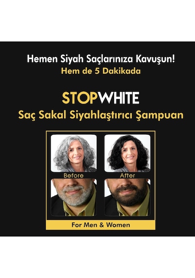 Stop Whıte Saç Sakal Siyahlaştırıcı Şampuan Seti 400 Ml X 2 Set