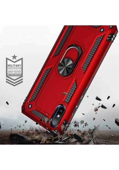 Xiaomi Redmi 9a Kılıf Sert Silikon Yüzüklü Stand Özellikli Kapak