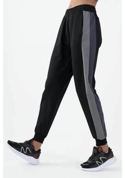 Maraton Sportswear Comfort Kadın Ribana Paça Basic Siyah Eşofman Altı 22183-siyah Siyah