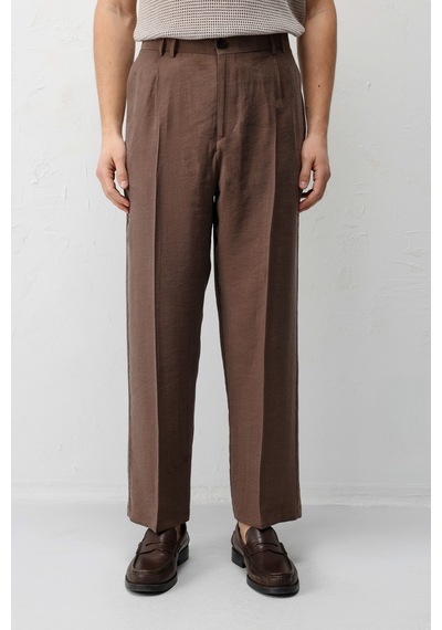 Antioch Lyocell Relaxed Fit Pileli Erkek Pantolon Kahve