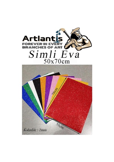 Simli Eva 50x70 Cm 10 Renk 1 Paket Simli Eva Süngeri 10'lu Okul Kreş Anasınıfı Elişi Etkinlikleri