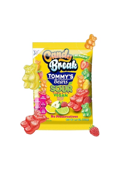 American Foods Candy Break Tommy's Bears Karışık Meyveli Ekşi Yumuşak Şeker 128 G