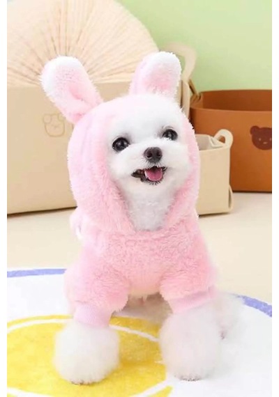 Caş Dekorasyon Pembe Renk Havuç Figürlü Çantalı Peluş Xl Köpek Tulum