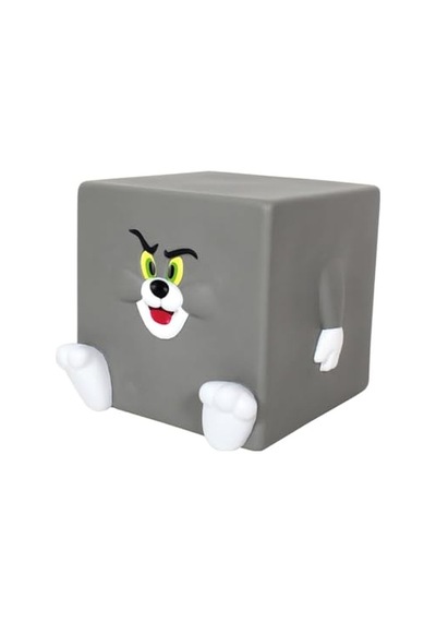 Tom Ve Jerry Kare Plastik Kumbara, 12x12 Cm, Gri Diğer