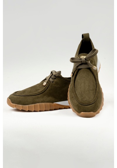 Tw Tonny White New York 057 Kadın Renkli Tabanlı Sneaker Yürüyüş Ayakkabısı Haki