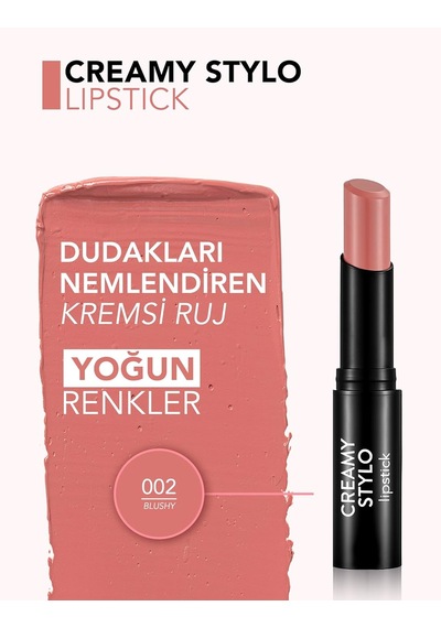 Flormar Yarı Parlak Stick Ruj- Creamy Stylo Lipstick -002 Blushy -8682536013628 Diğer