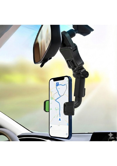 Mekanizmalı Dönebilen Uzayabilen Kollu Akrobat Araç İçi Telefon Tutucu Siyah