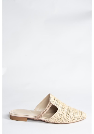 Fox Shoes Ten Hasır Taş Detaylı Kadın Terlik P820031417 Ten