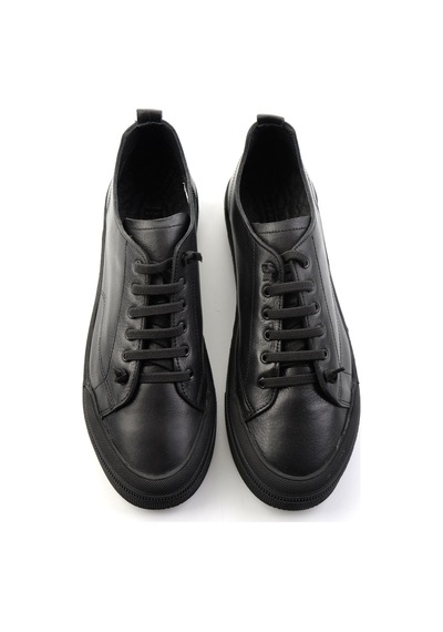 Bambi Siyah Hakiki Deri Erkek Sneaker E01585773443