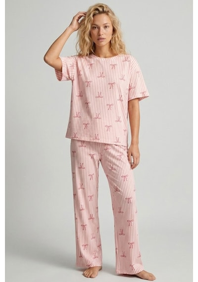 Siyah İnci İnce Soft Örme Mevsimlik Pijama Takımı 8003 Somon Fiyonk