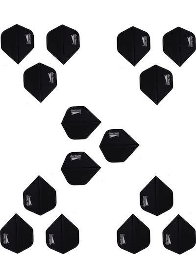 5 Set (15 Adet) Dartsan Dart Flight-flayt. 100 Micron Pet Siyah