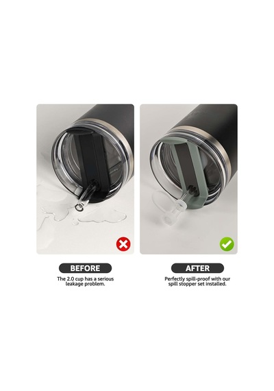 Ayrex Linsaner Stanley Bardak Aksesuarları İle Uyumlu Silikon Hasır Toppers 2,0, 30 Oz / 40 Oz Şeffaf Hasır Kapaklı