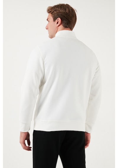 Buratti Pamuklu Regular Fit Yarım Fermuarlı Dik Yaka Erkek Sweat 59052592 Ekru