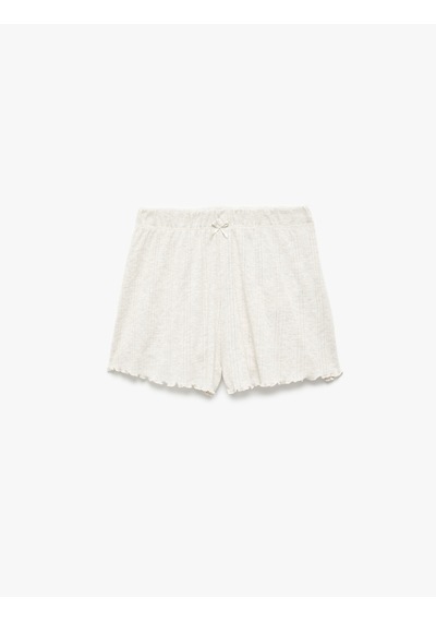 Koton Rahat Kalıp Şort Pijama Altı Bej Melanj 6wlk80027mk Bej Melanj