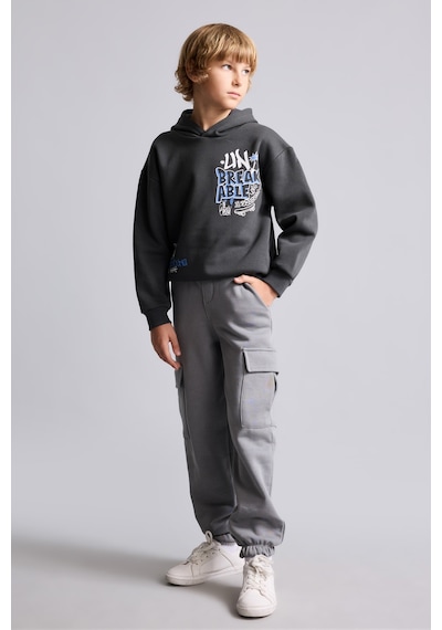 Defacto Kargo Fit Kalın Kumaş Lastikli Paça Pantolon Erkek Çocuk I0116a826wngr67 Gri-gr67