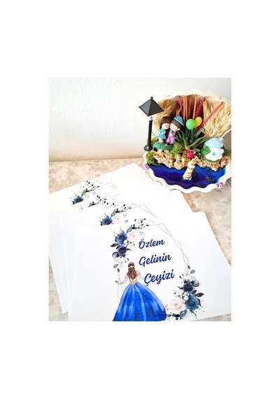 Çeyiz Kolisi Etiketi-a4-21x29 Cm-kişiye Özel Yapışkanlı Etiket/çeyiz Kolisi Etiketi-5 Adet -set 56 Diğer
