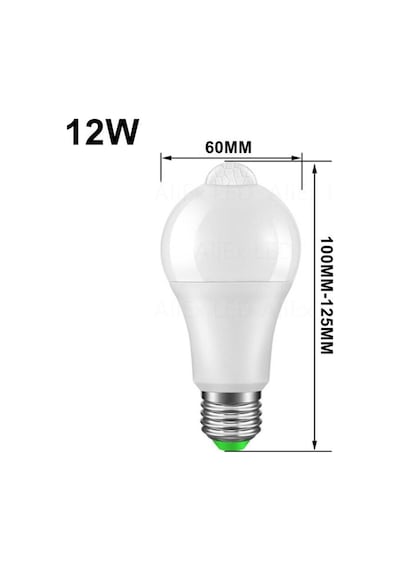 Sensörlü Led Ampül Hareket Algılayıcılı E27 Duy 12 W 2000 Lümen Hareket Sensörlü Led Lamba Işık Tekl