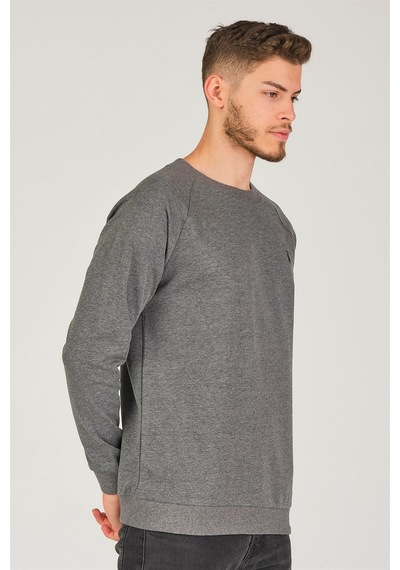 V4003 Dewberry Reglan Kol Erkek Sweatshırt-antrasit Antrasit