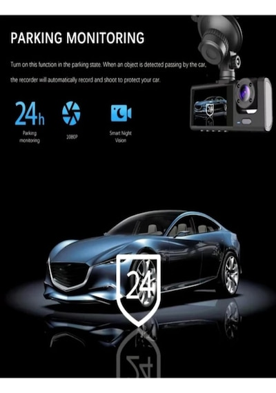 Cmr67 Araç İçi Kamera, 3 Kamera Ön-iç-arka, Wifi, 1080p Full Hd, 2.0 İnç Ips Ekran Bbcmr67