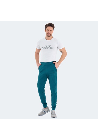 Slazenger VESSEL Erkek Fermuar Cepli Dar Paça Petrol Eşofman Altı