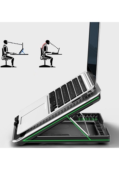 Ally MC Q5 18" Ayarlanabilir Notebook Soğutucu Siyah