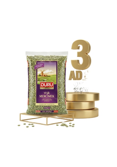 Duru Yeşil Mercimek 3x1 Kg
