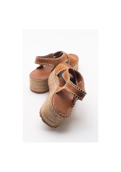Luvishoes Bellezza Taba Süet Hakiki Deri Kadın Sandalet Taba