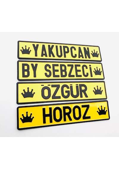 Sarı Dekor Plaka, Süs Plaka, Cam Önü Plaka