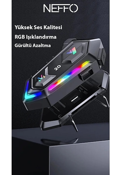 W20 Bluetooth Motosiklet İntercom Kask Rgb Işıklı