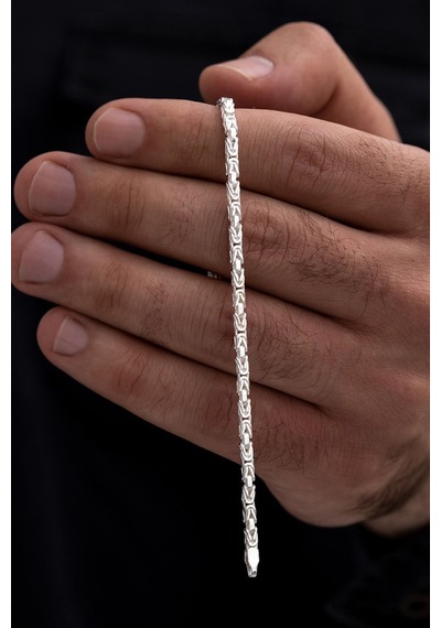 Vog Parlak Kral 4.5 Mm 20 Cm 925 Ayar Gümüş Sevgiliye, Babaya,eşe,arkadaşa Hediye Bileklik