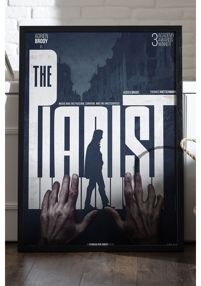 Piyanist Siyah Ahşap Çerçeveli Poster, Dekoratif Film Duvar Tablosu