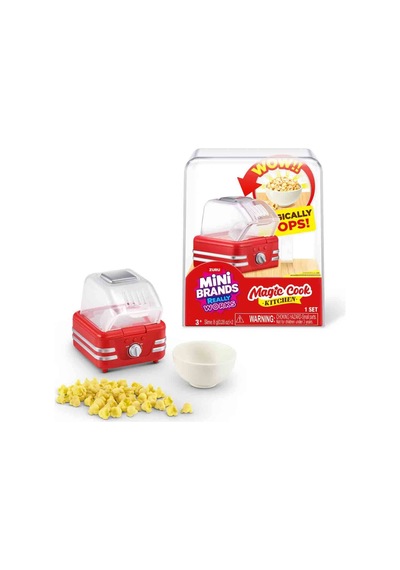 Mini Brands Magic Cook Kitchen Patlamış Mısır Makinesi Mini Mutfak Seti Çalışan Minyatür Oyuncak 3+