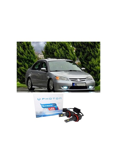Honda Civic Vtec 2 Es7 Led Xenon Kısa Far Ampulü Hb4 Ultimate 9500 Lumens Yeni Seri Beyaz 2004-2006