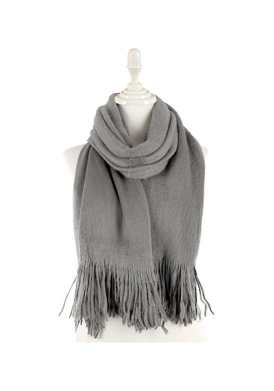 Angora Tavşan Tüğü Şal 60x180 - Gri Gri