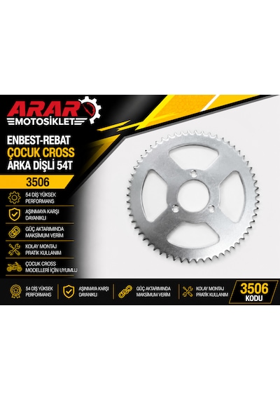 Enbest-rebat Çocuk Cross Arka Dişli 54t-3506