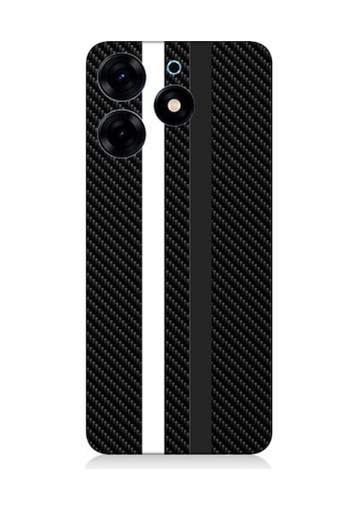 Tecno Spark 10 Pro Uyumlu Silikon Kılıf Siyah Beyaz Karbon Motif