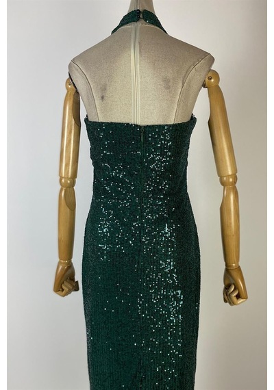 Ges Moda G0605 Halter Yaka Payet Elbise Zümrüt-zümrüt