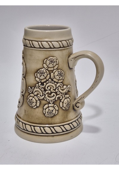 Vintage Tankart Wf Kematen 1993 İbareli Kabartmalı Alman Seramik Bira Bardağı 16,5cm