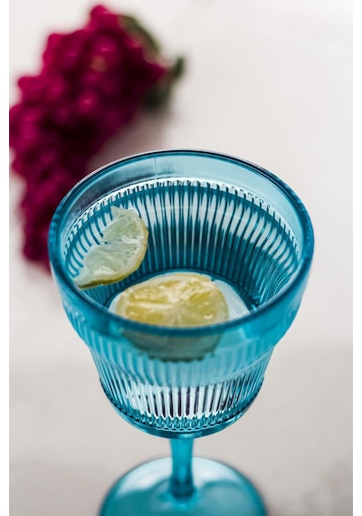 Akrilik Aquamarin Tekli Kadeh & Su Meşrubat Kahve Yanı Bardağı 300 Ml Cam Değildir Çok Renkli