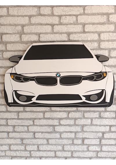 Bmw Araba Duvar Süsü Strafor Tablo Duvar Aksesuarı Strafor Tablo Beyaz