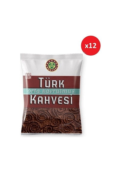 Orta Kavrulmuş Türk Kahve 100 Gr 12'li Paket Öğütülmüş