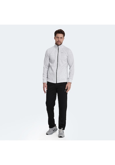 Slazenger ORDER IN Erkek Fermuarlı Dik Yaka Cepli Gri Eşofman Takımı
